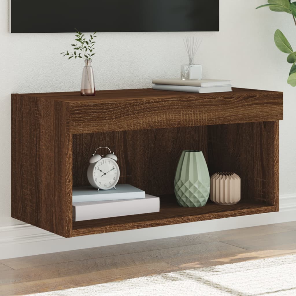 Tv-Bänk Med Led-Belysning 2 St 60X30X30 Cm