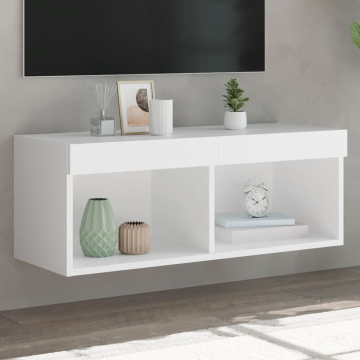 Tv-Bänk Med Led-Belysning 2 St 60X30X30 Cm