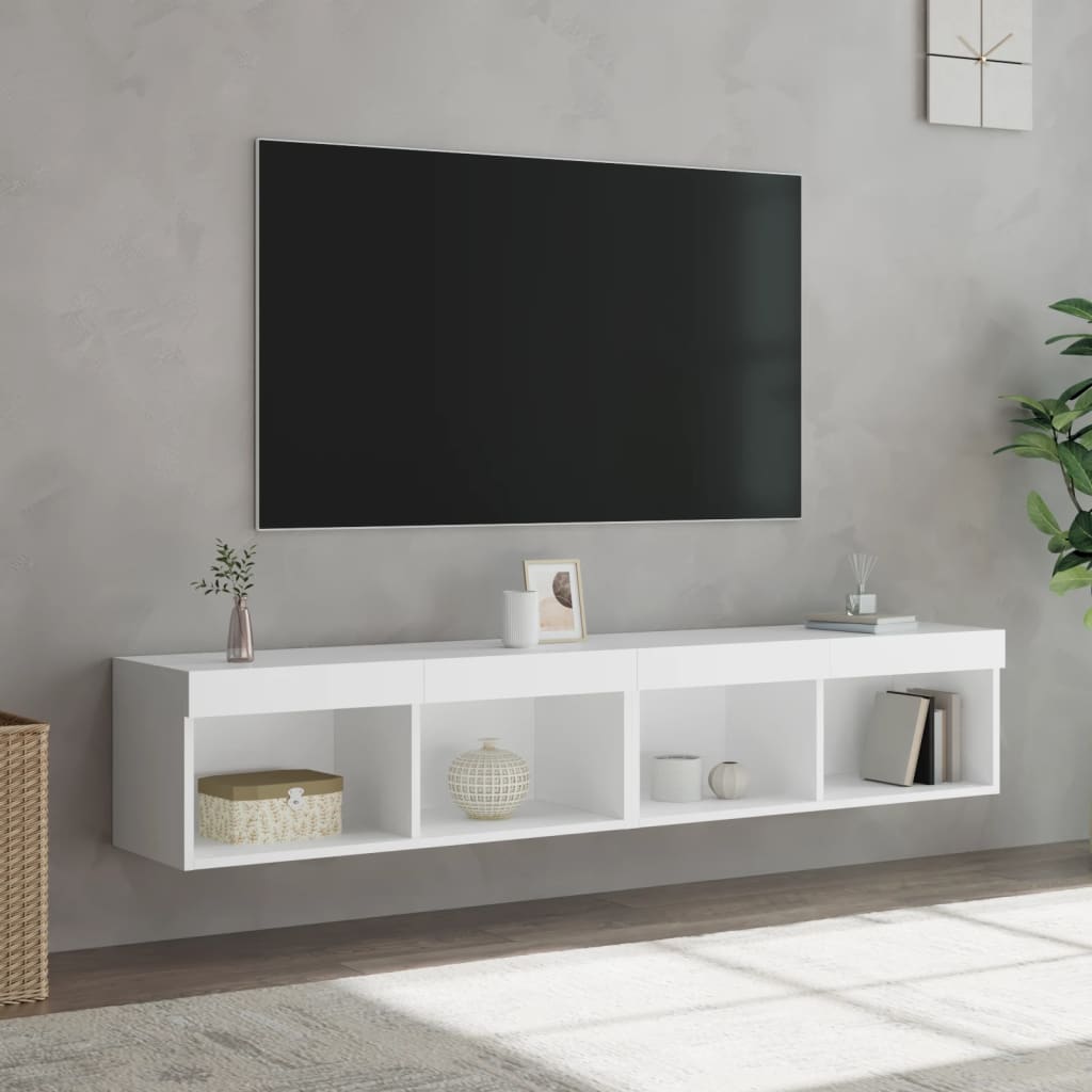 Tv-Bänk Med Led-Belysning 2 St 60X30X30 Cm