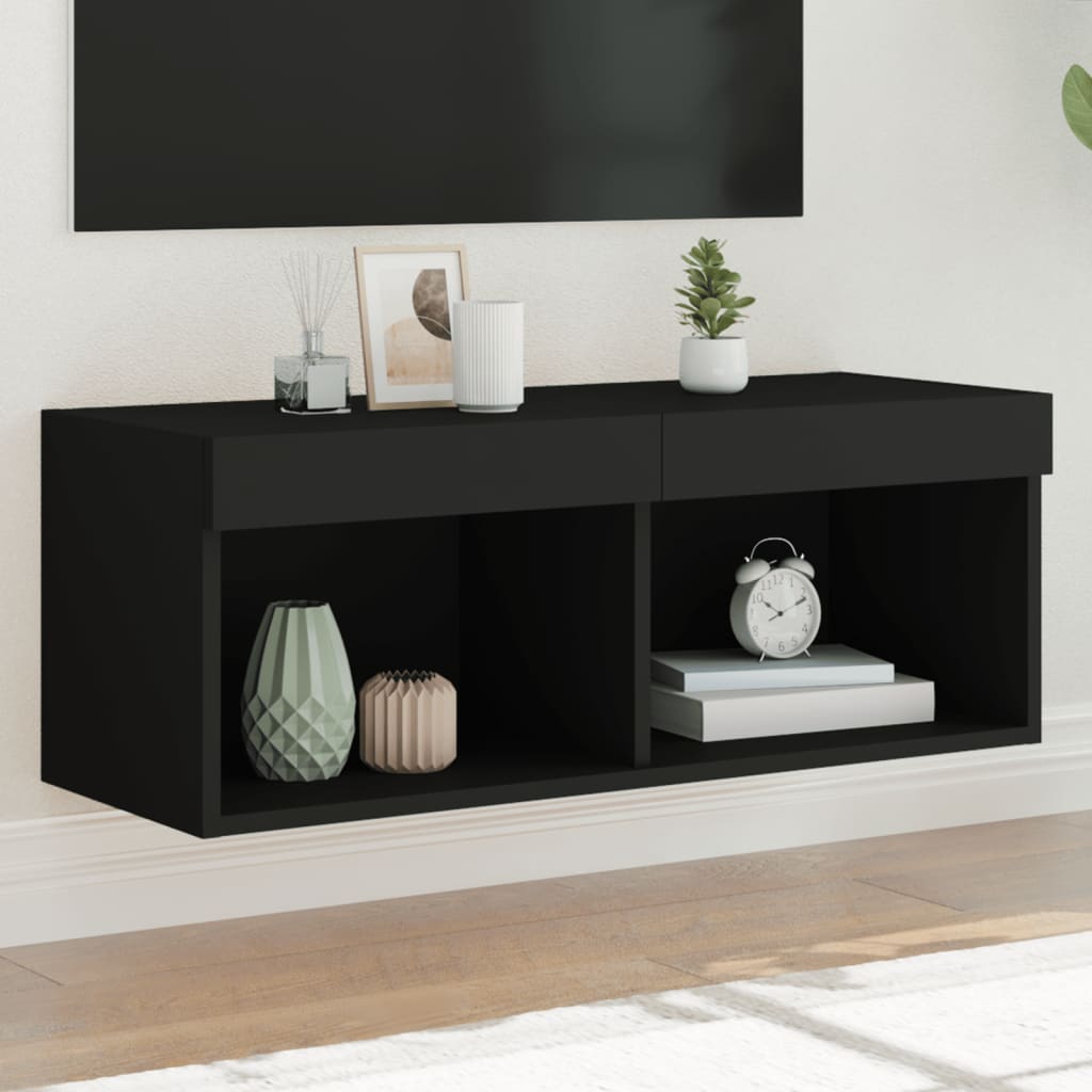 Tv-Bänk Med Led-Belysning 2 St 60X30X30 Cm