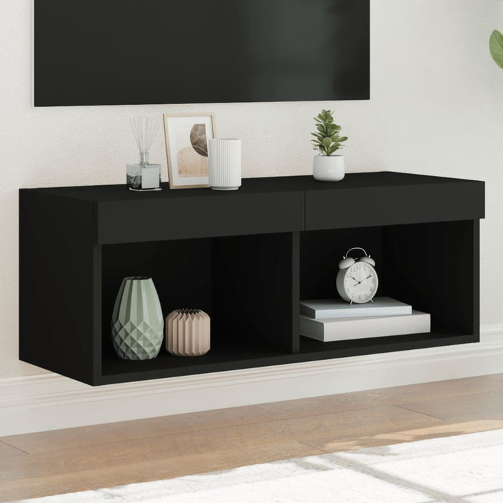 Tv-Bänk Med Led-Belysning 2 St 60X30X30 Cm