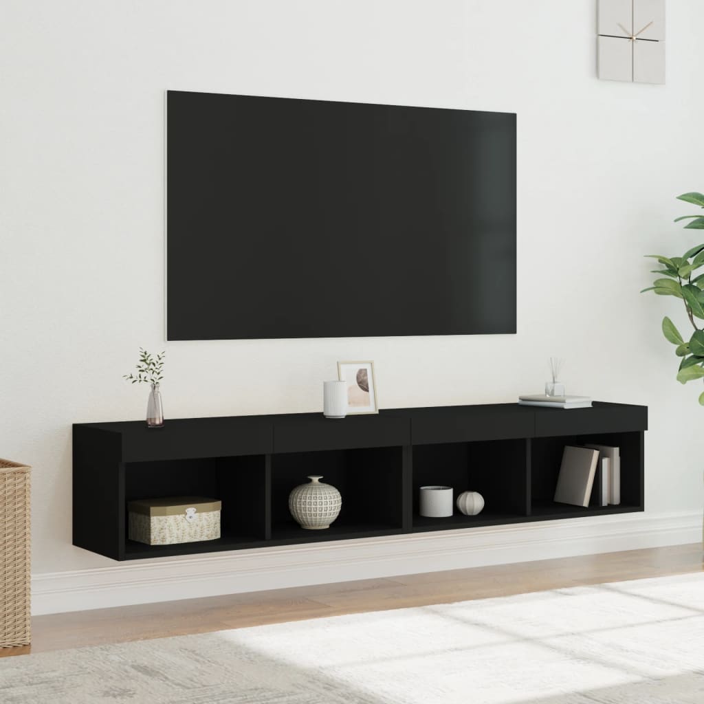 Tv-Bänk Med Led-Belysning 2 St 60X30X30 Cm