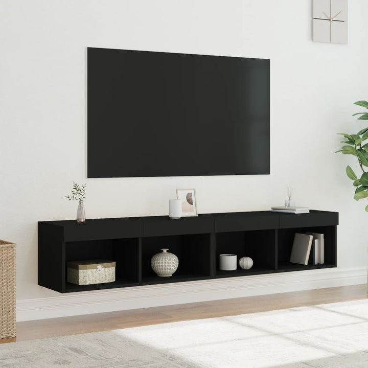 Tv-Bänk Med Led-Belysning 2 St 60X30X30 Cm