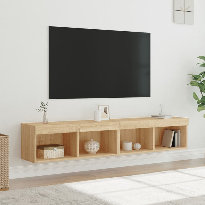 Tv-Bänk Med Led-Belysning 2 St 60X30X30 Cm