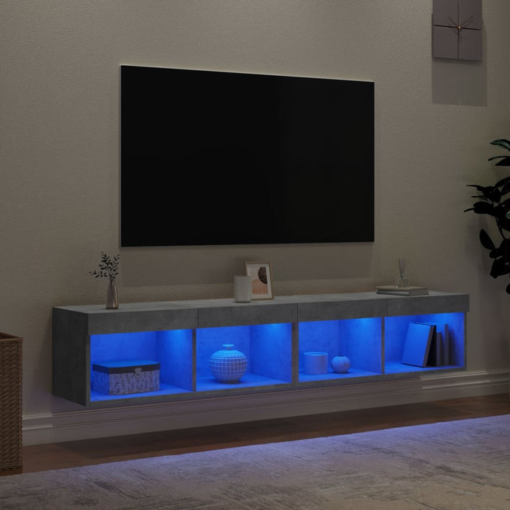 Tv-Bänk Med Led-Belysning 2 St 80X30X30 Cm