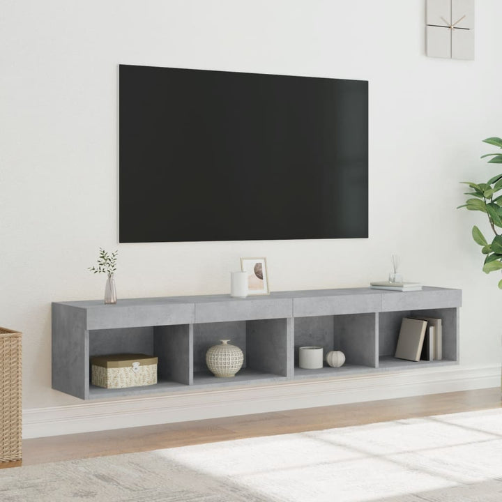 Tv-Bänk Med Led-Belysning 2 St 80X30X30 Cm