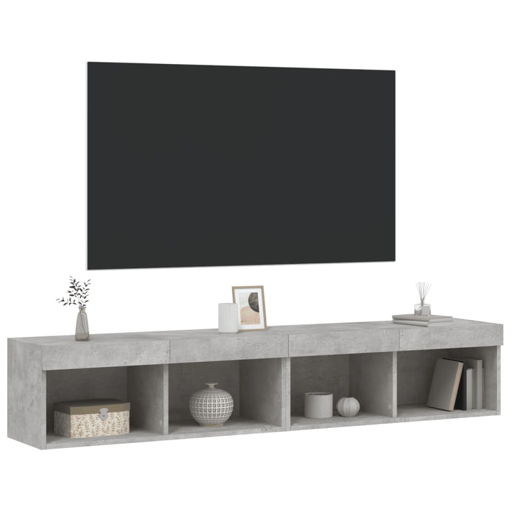 Tv-Bänk Med Led-Belysning 2 St 80X30X30 Cm