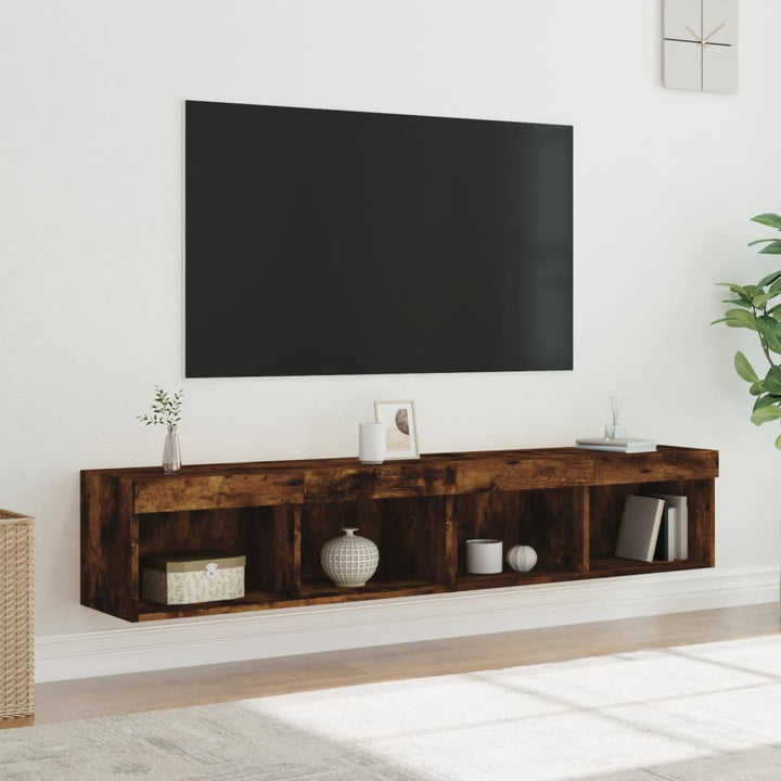 Tv-Bänk Med Led-Belysning 2 St 60X30X30 Cm