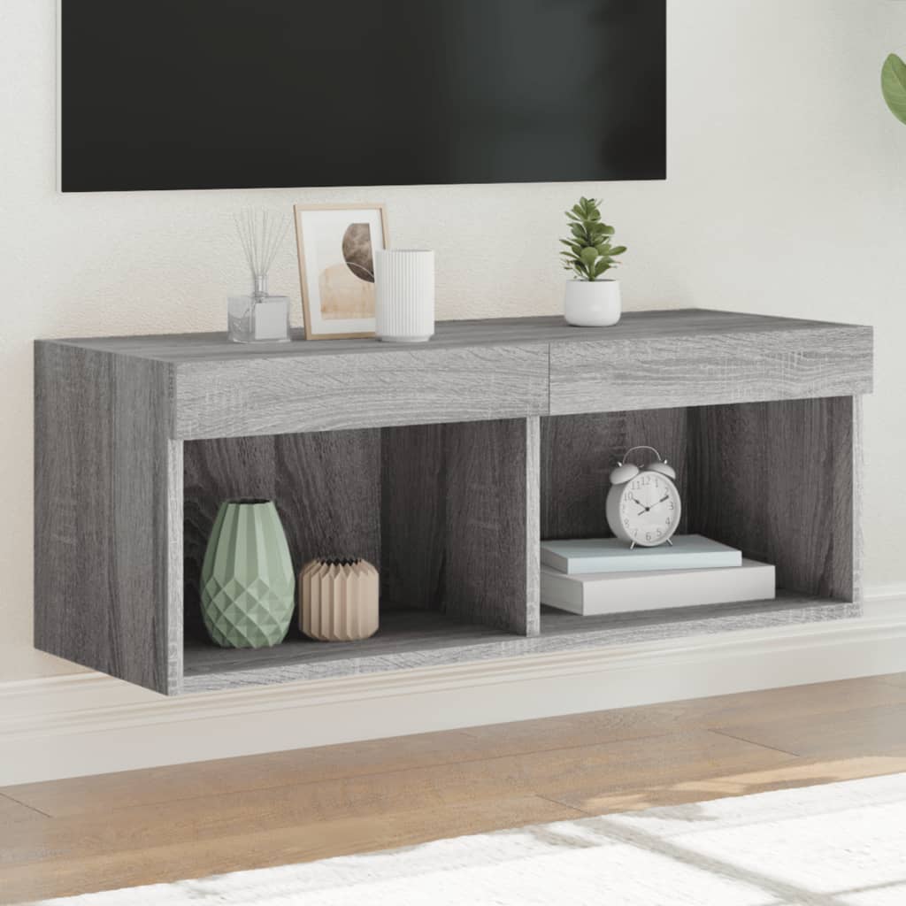 Tv-Bänk Med Led-Belysning 2 St 60X30X30 Cm