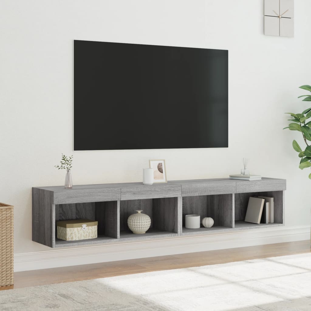 Tv-Bänk Med Led-Belysning 2 St 60X30X30 Cm