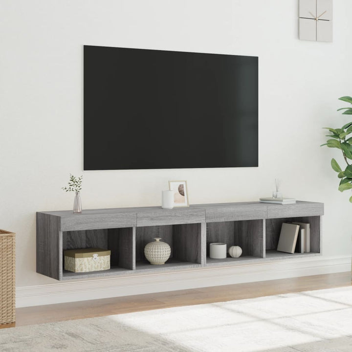 Tv-Bänk Med Led-Belysning 2 St 60X30X30 Cm