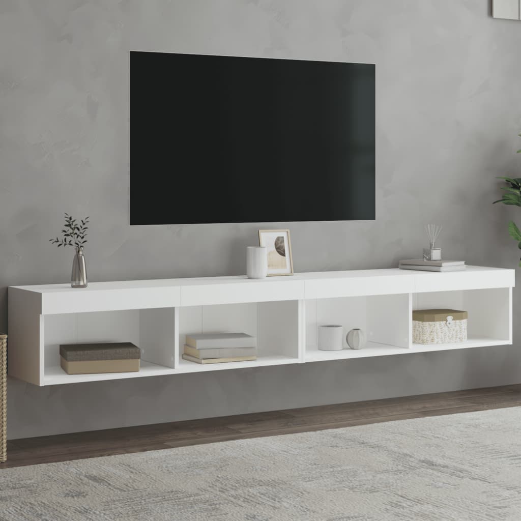 Tv-Bänk Med Led-Belysning 2 St 60X30X30 Cm