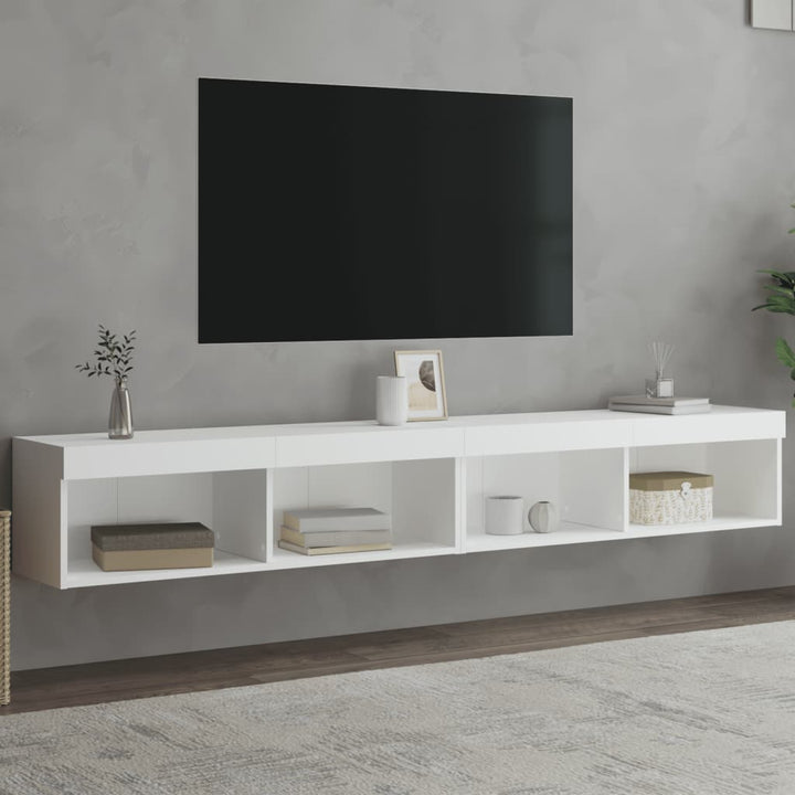 Tv-Bänk Med Led-Belysning 2 St 60X30X30 Cm