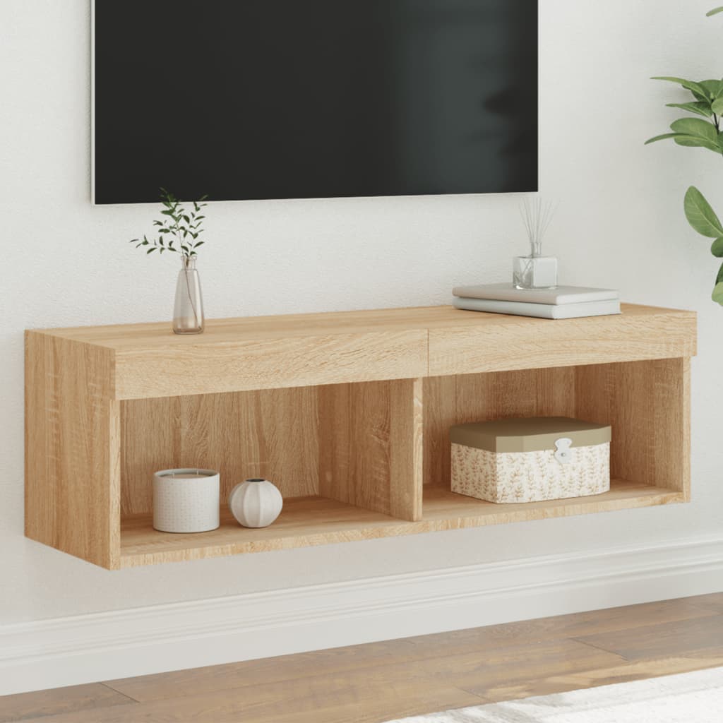 Tv-Bänk Med Led-Belysning 2 St 60X30X30 Cm