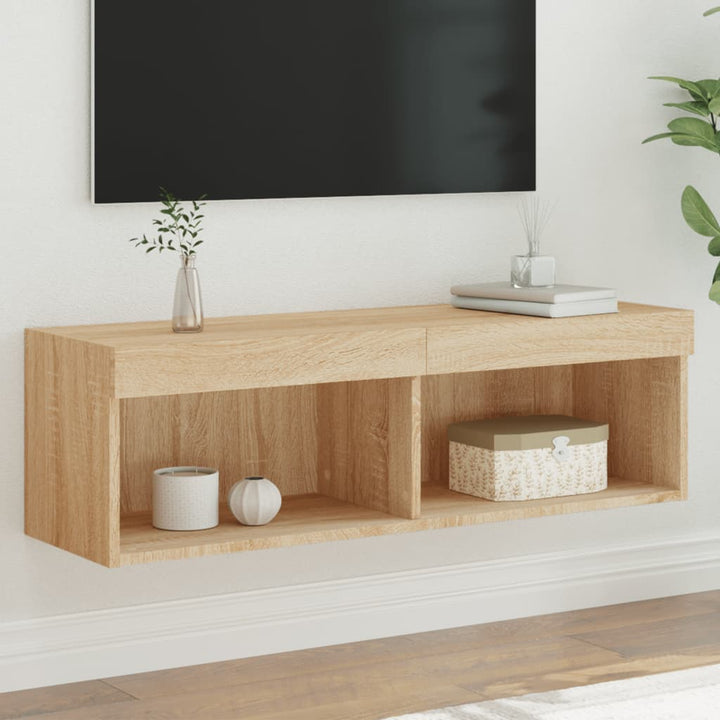 Tv-Bänk Med Led-Belysning 2 St 60X30X30 Cm