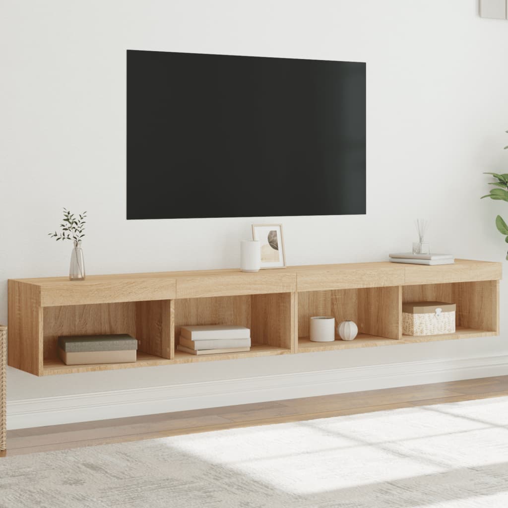 Tv-Bänk Med Led-Belysning 2 St 60X30X30 Cm