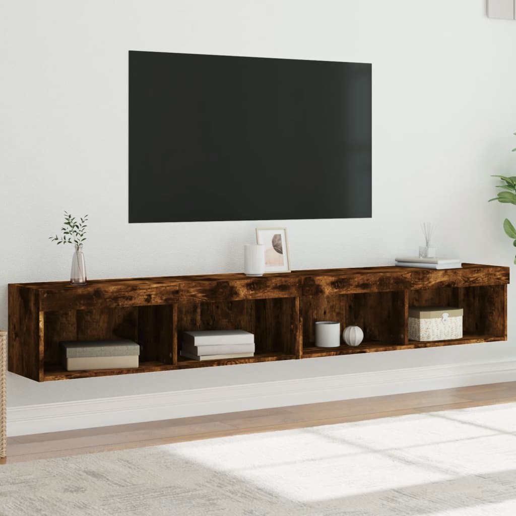 Tv-Bänk Med Led-Belysning 2 St 60X30X30 Cm