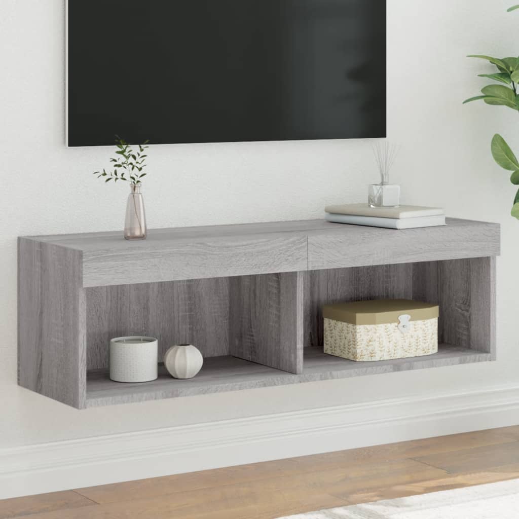 Tv-Bänk Med Led-Belysning 2 St 60X30X30 Cm