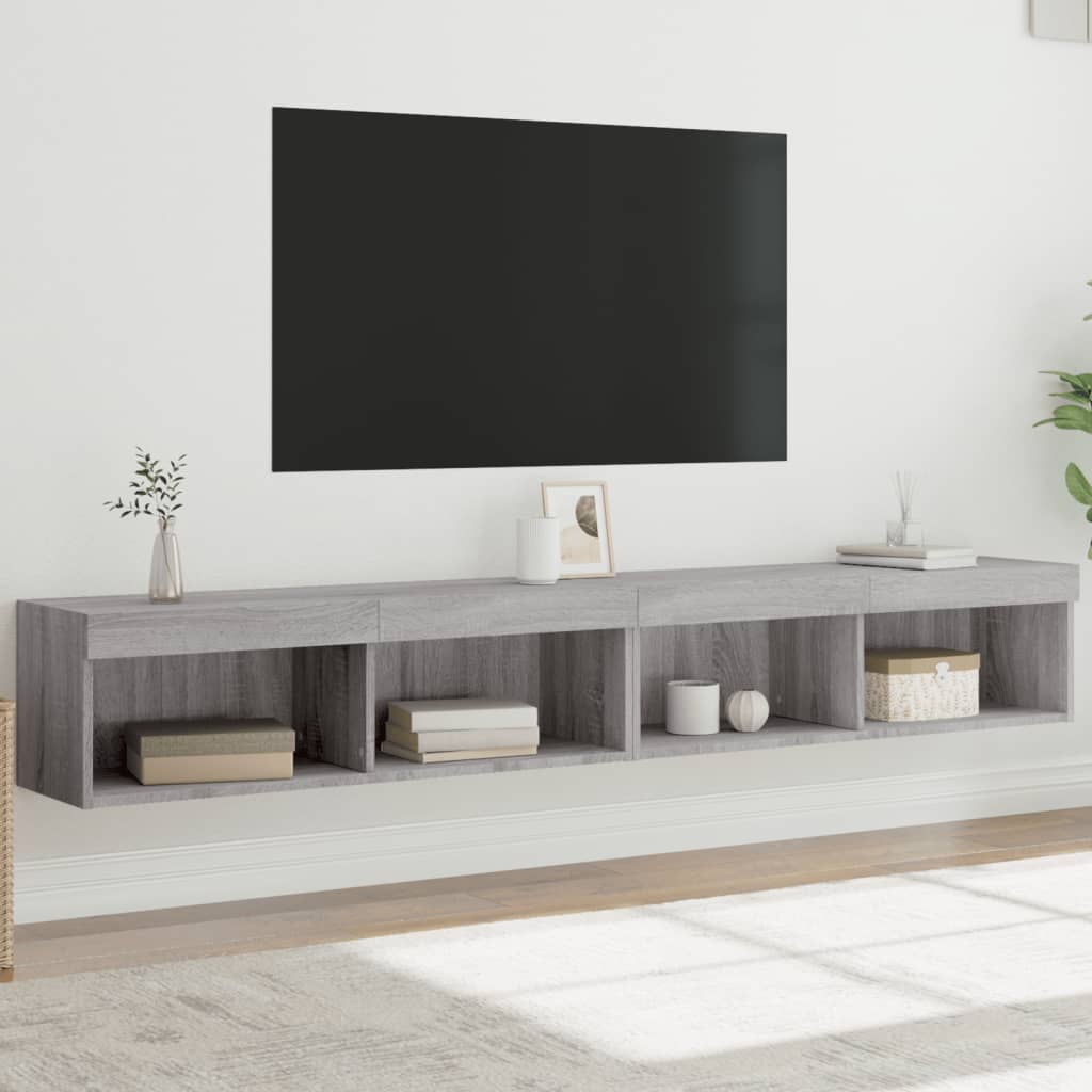 Tv-Bänk Med Led-Belysning 2 St 60X30X30 Cm