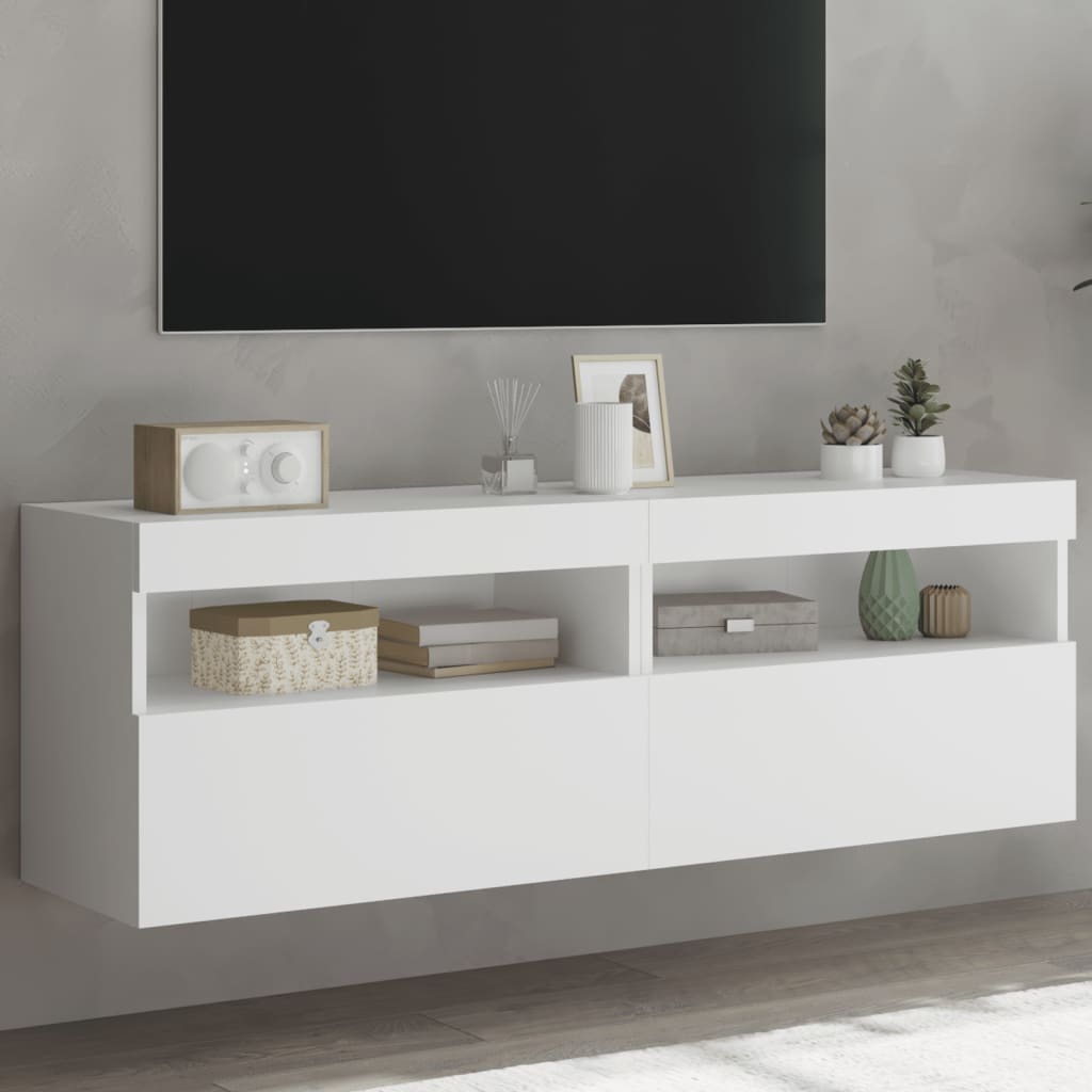 Väggmonterad Tv-Bänk Led 100X30X40 Cm