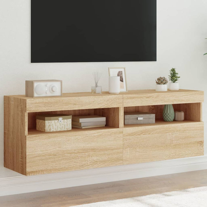 Väggmonterad Tv-Bänk Led 100X30X40 Cm
