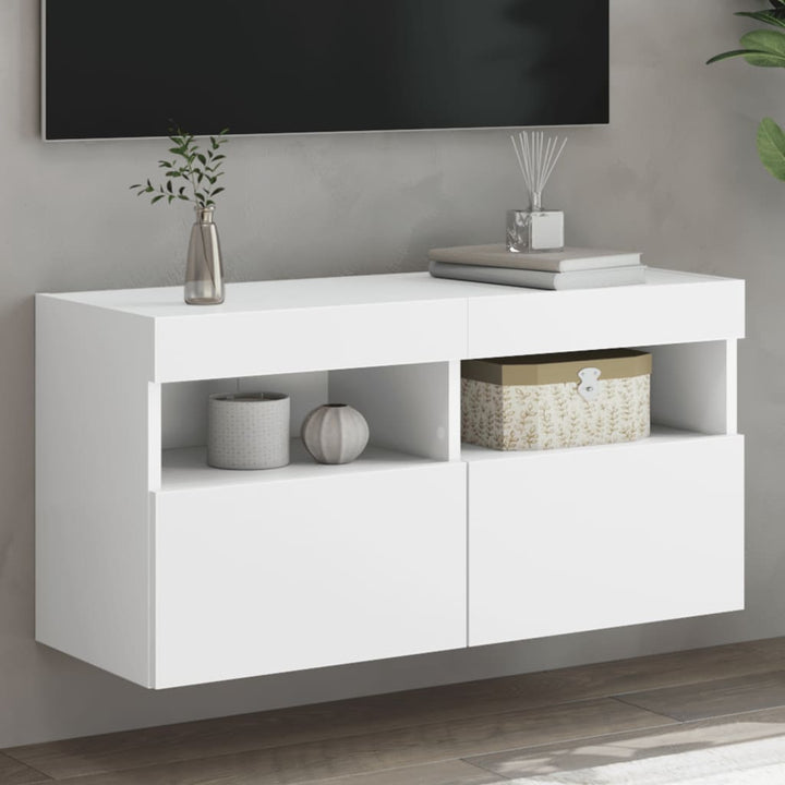 Väggmonterad Tv-Bänk Led 100X30X40 Cm