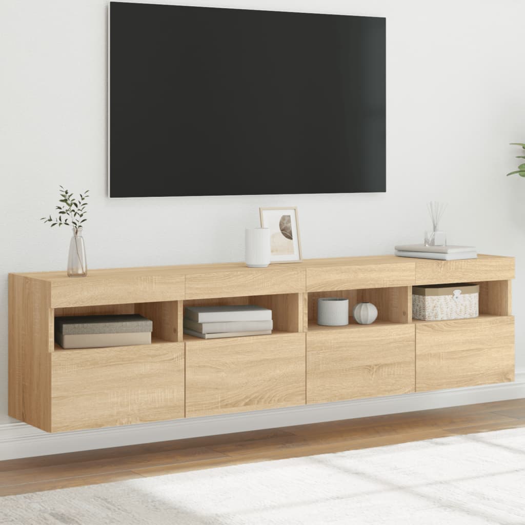 Väggmonterad Tv-Bänk Led 100X30X40 Cm