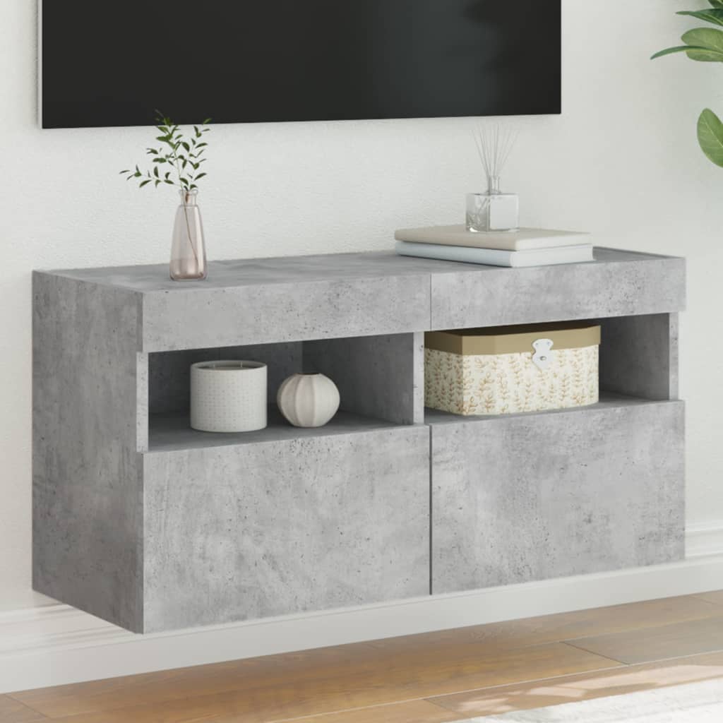 Väggmonterad Tv-Bänk Led 100X30X40 Cm