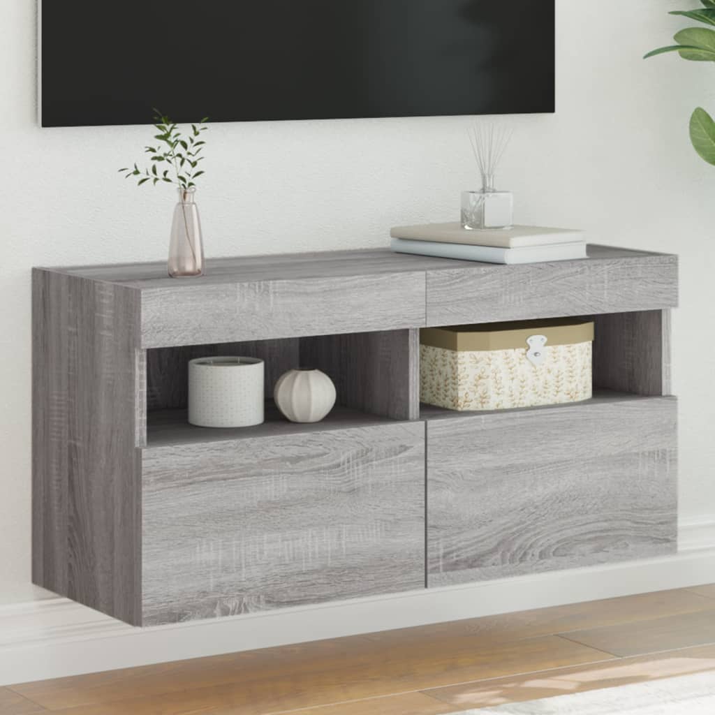 Väggmonterad Tv-Bänk Led 100X30X40 Cm
