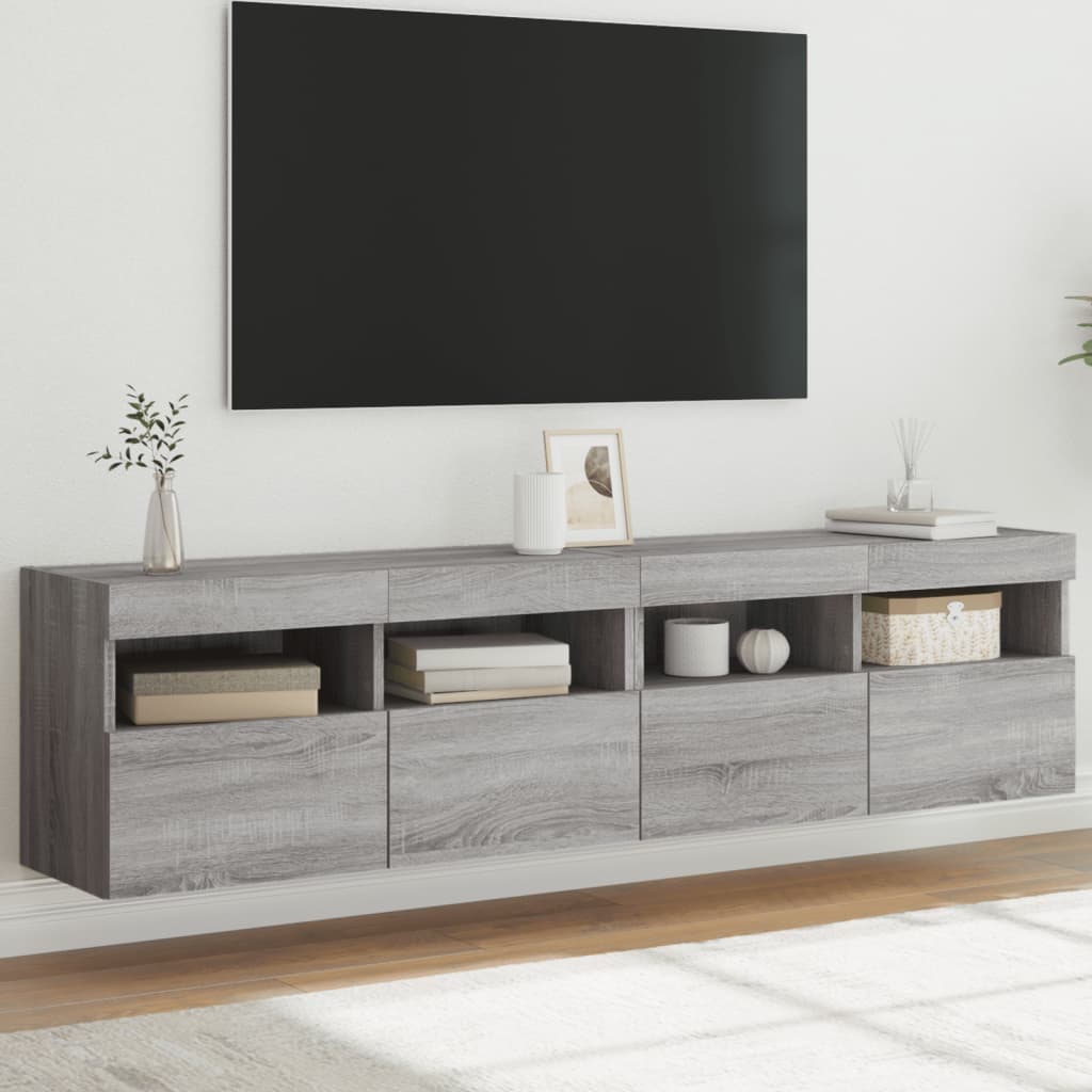 Väggmonterad Tv-Bänk Led 100X30X40 Cm