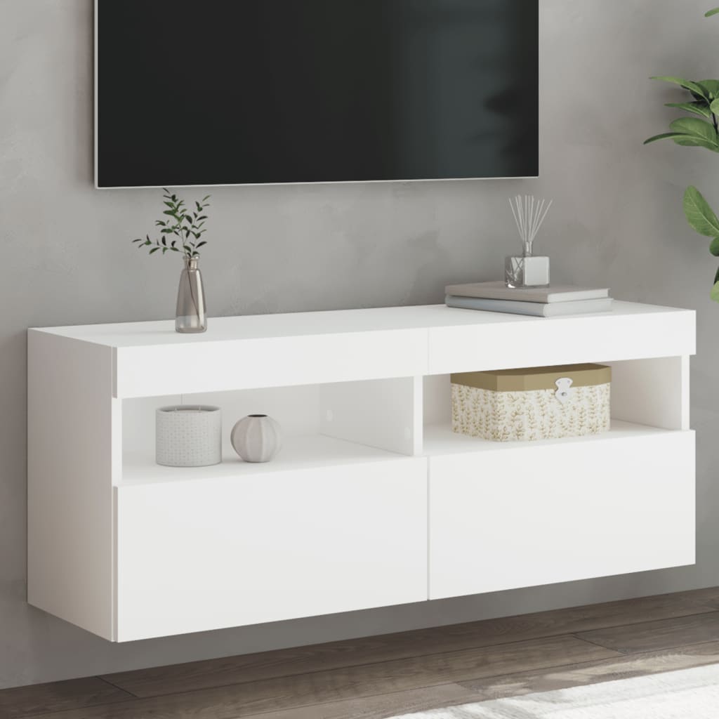 Väggmonterad Tv-Bänk Led 100X30X40 Cm