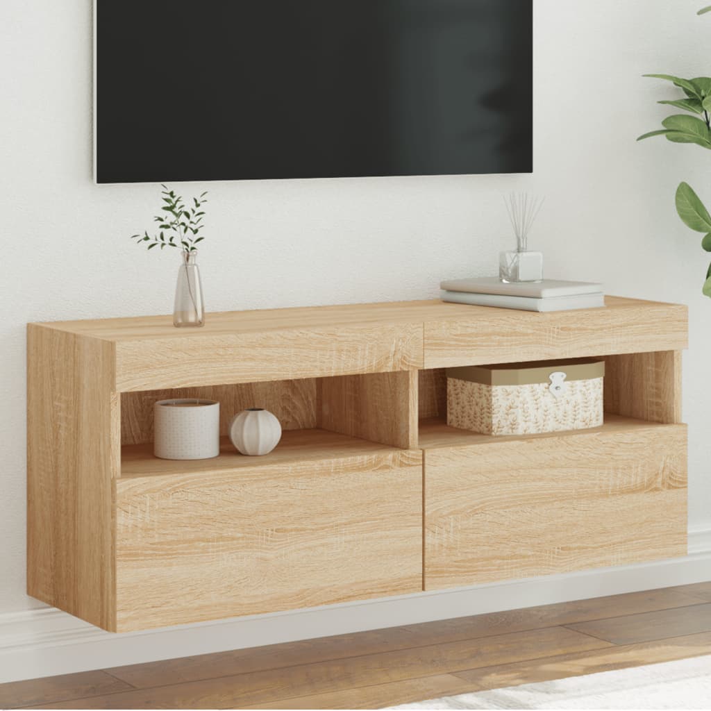 Väggmonterad Tv-Bänk Led 100X30X40 Cm