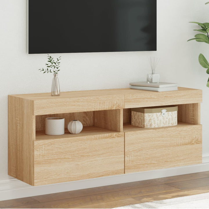 Väggmonterad Tv-Bänk Led 100X30X40 Cm