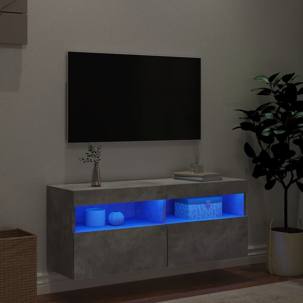 Väggmonterad Tv-Bänk Led 100X30X40 Cm