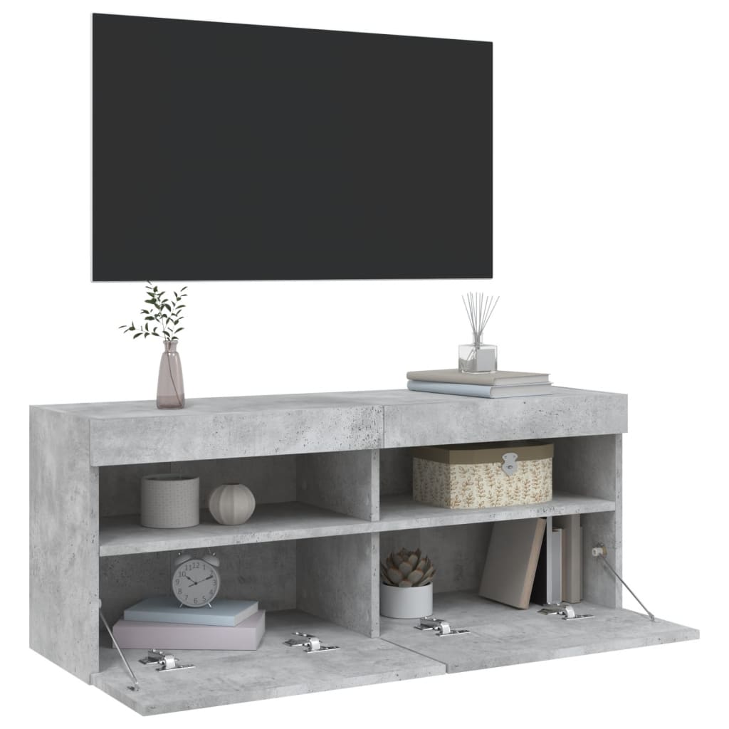 Väggmonterad Tv-Bänk Led 100X30X40 Cm