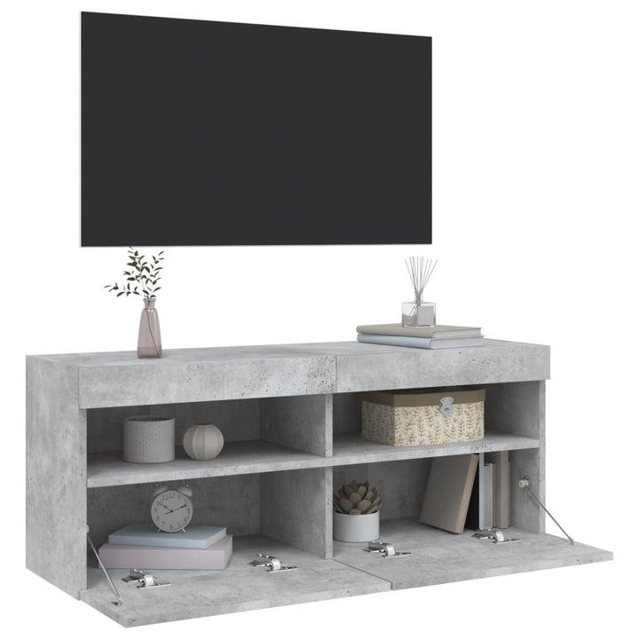 Väggmonterad Tv-Bänk Led 100X30X40 Cm