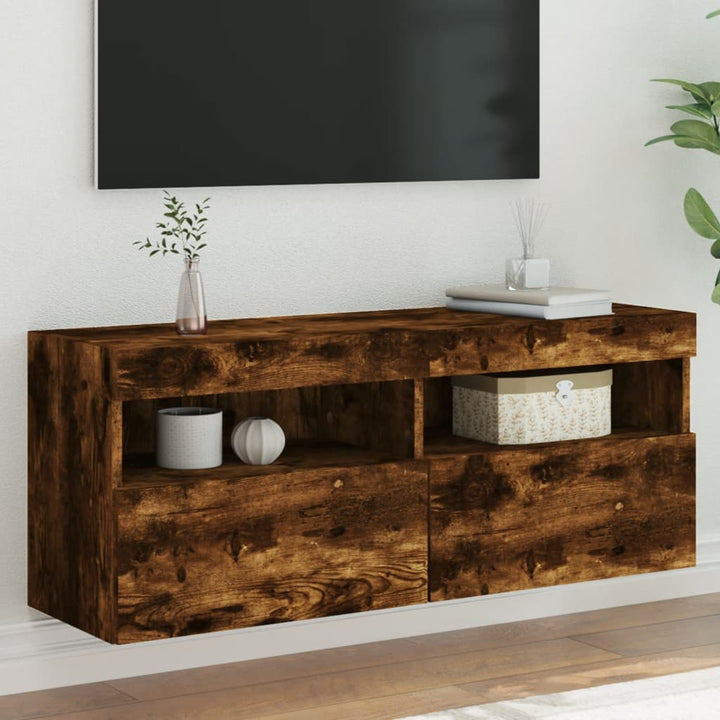 Väggmonterad Tv-Bänk Led 100X30X40 Cm