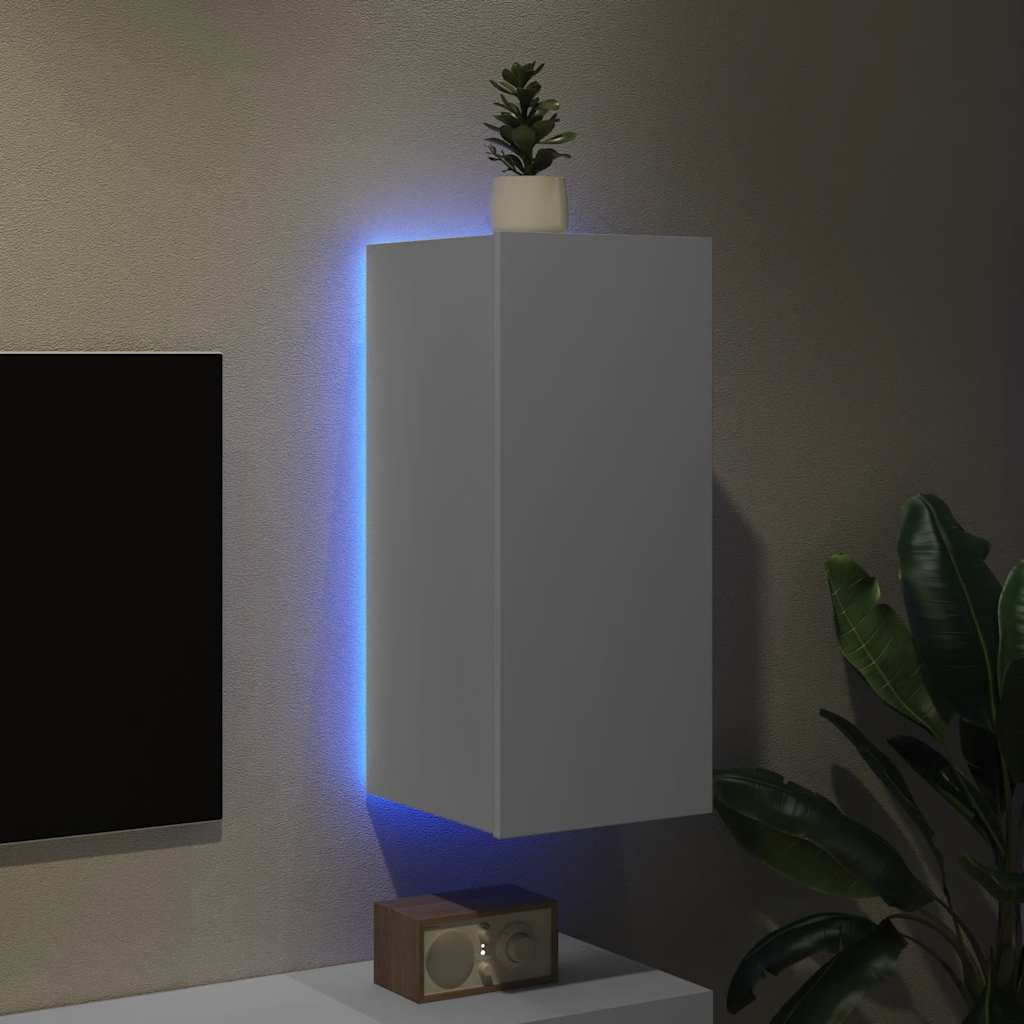 Väggmonterad Tv-Bänk Led 30,5X35X70 Cm