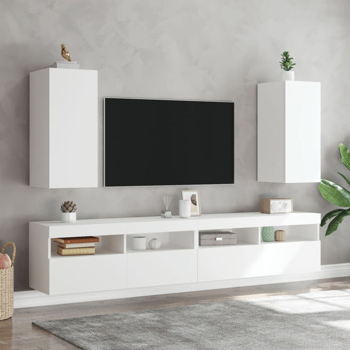 Väggmonterad Tv-Bänk Led 30,5X35X70 Cm