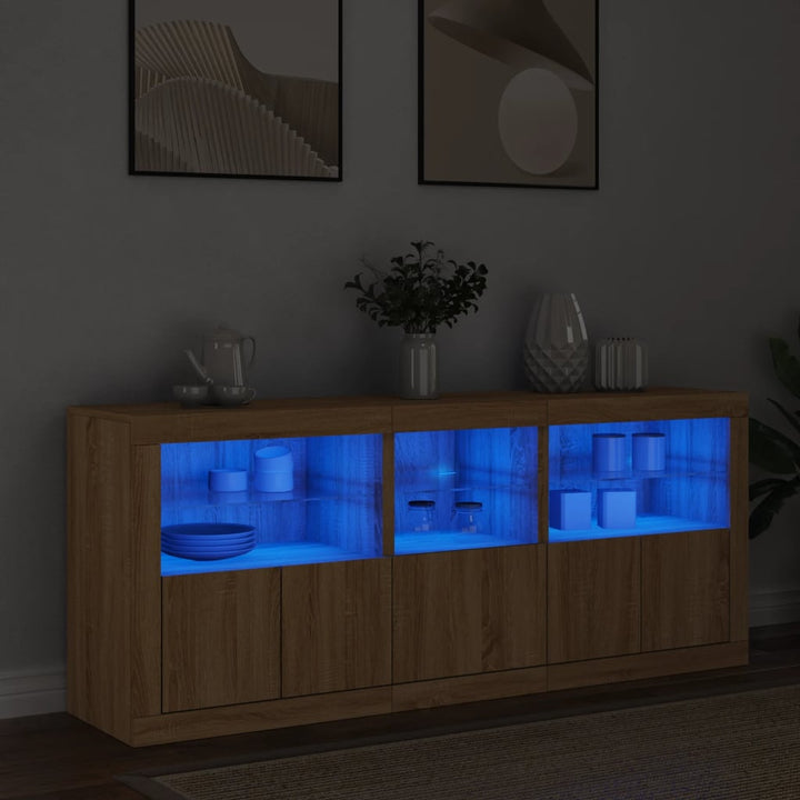 Skänk Med Led-Belysning 162X37X67 Cm