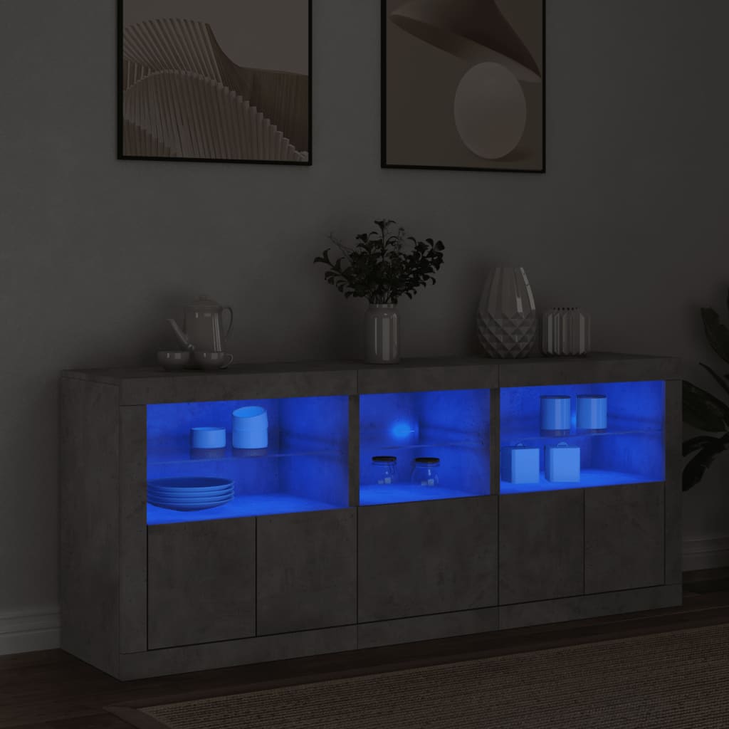 Skänk Med Led-Belysning 162X37X67 Cm