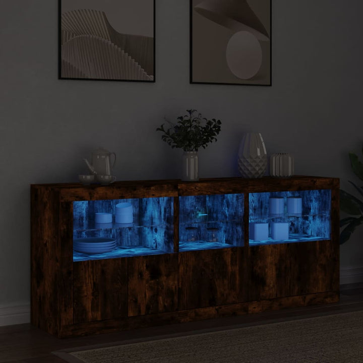 Skänk Med Led-Belysning 162X37X67 Cm