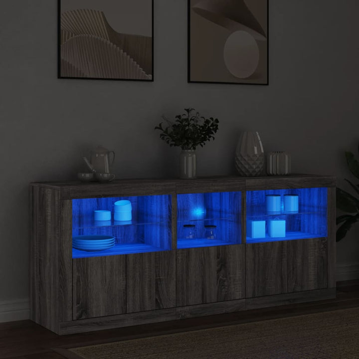 Skänk Med Led-Belysning 162X37X67 Cm