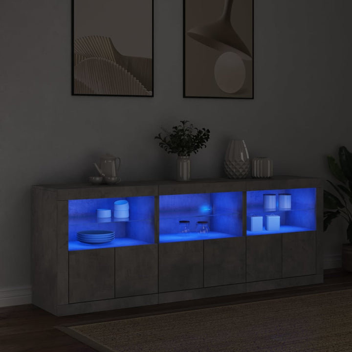 Skänk Med Led-Belysning 181,5X37X67 Cm