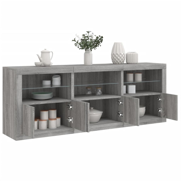 Skänk Med Led-Belysning 181,5X37X67 Cm