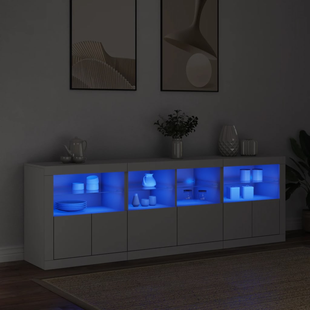 Skänk Med Led-Belysning Sonoma-Ek 202X37X67 Cm