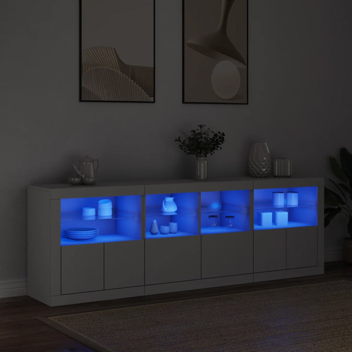 Skänk Med Led-Belysning Sonoma-Ek 202X37X67 Cm