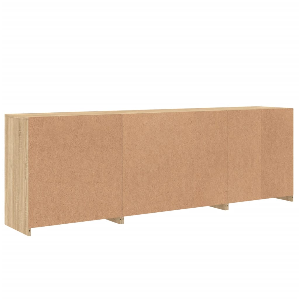Skänk Med Led-Belysning Sonoma-Ek 202X37X67 Cm