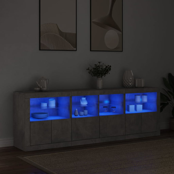 Skänk Med Led-Belysning 202X37X67 Cm