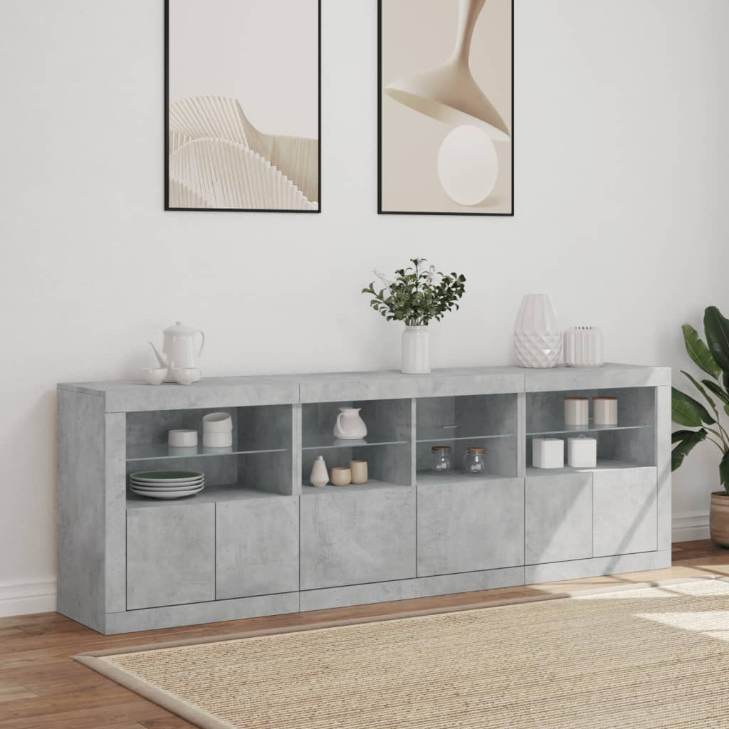 Skänk Med Led-Belysning 202X37X67 Cm